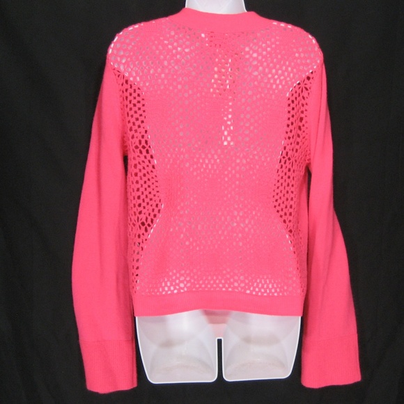 BRODIE ⚜ WOMEN PINK CASHMERE FASHION LONG SLIVE CARDIGAN - Picture 3 of 6